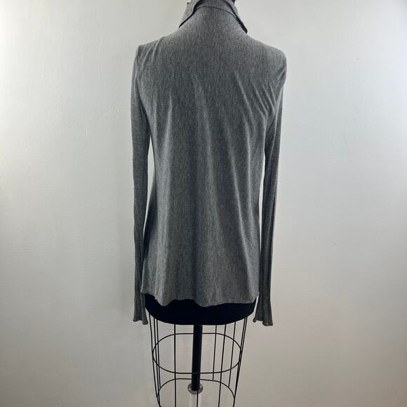 Helmut Lang Gray Cardigan Sweater Micro Modal Open Front Long Sleeve FLAW - Picture 5 of 11